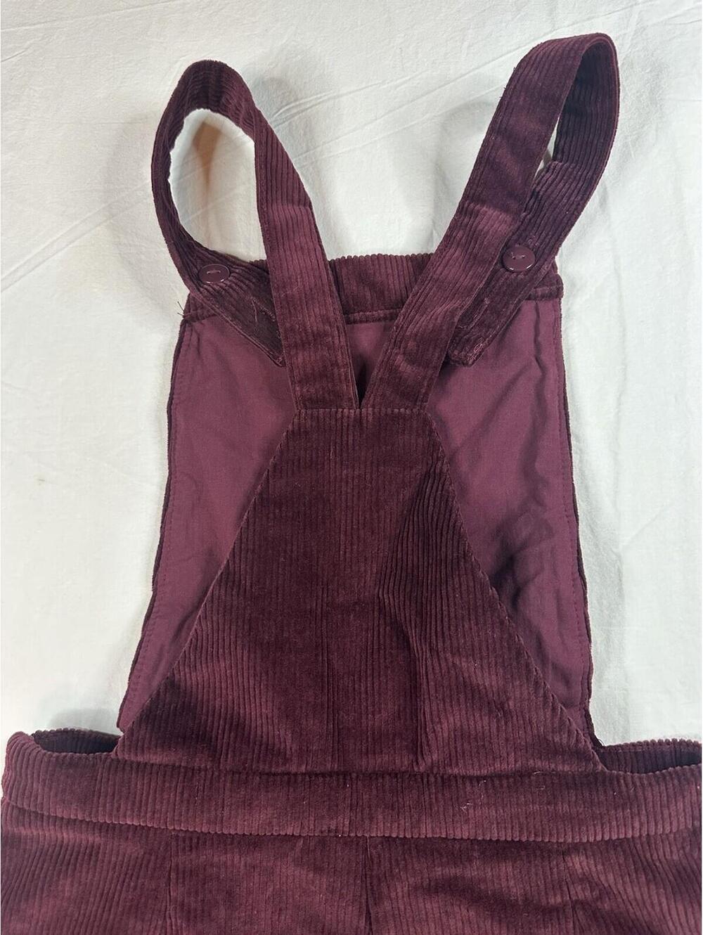 🍷 Vintage Corduroy Overalls Burgundy Wide Leg Jumpsuit S Xhilaration Wide-Leg - Picture 13 of 16